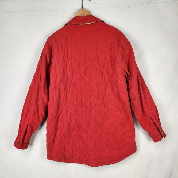 Faconnable Quilted Button Up Coat Jacket Men’s Size XS Red Snap Lined Light - Picture 3 of 8